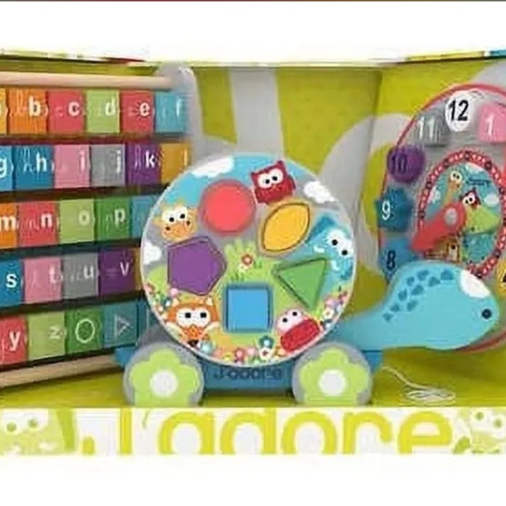 Jadore Nature Wood Toys 3 in 1 Baby Gift Set